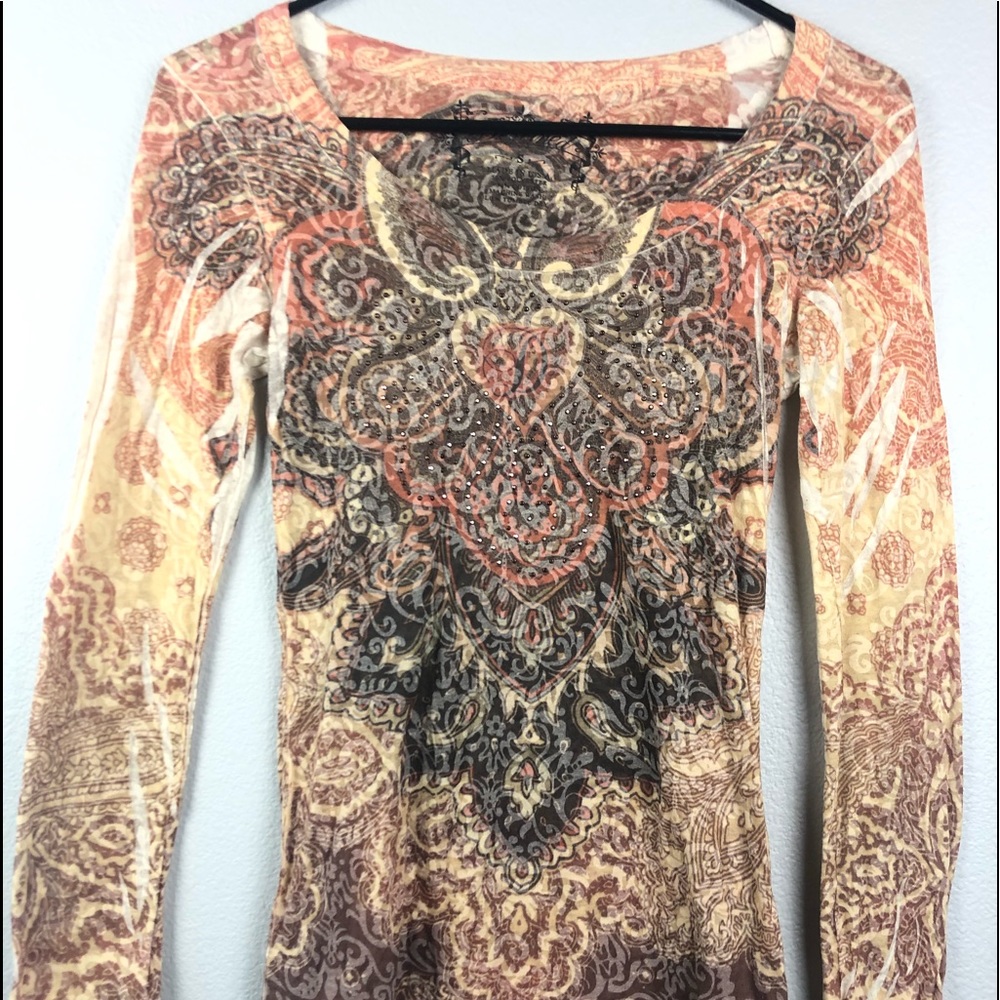 Destined top, vintage look, studded
